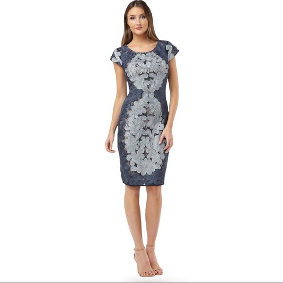 JS Collections Soutache Lace Navy Cocktail Dress 6 NWOT - Picture 11 of 11